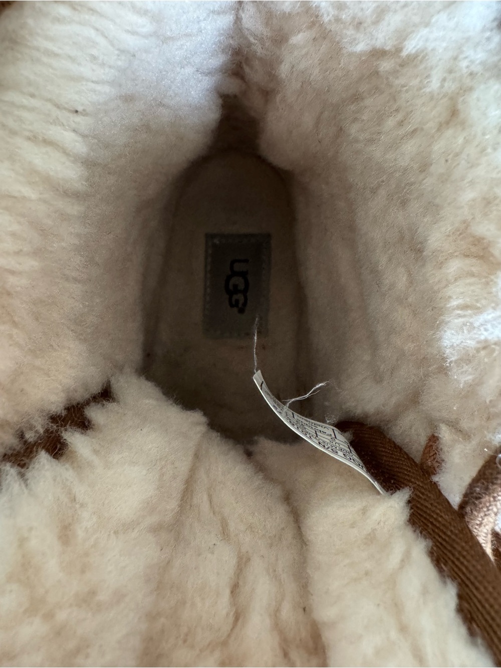 UGG Harkley Chestnut Shearling Lined 1016472 Sheepskin Mid Top Lace Casual Boots - Picture 11 of 13